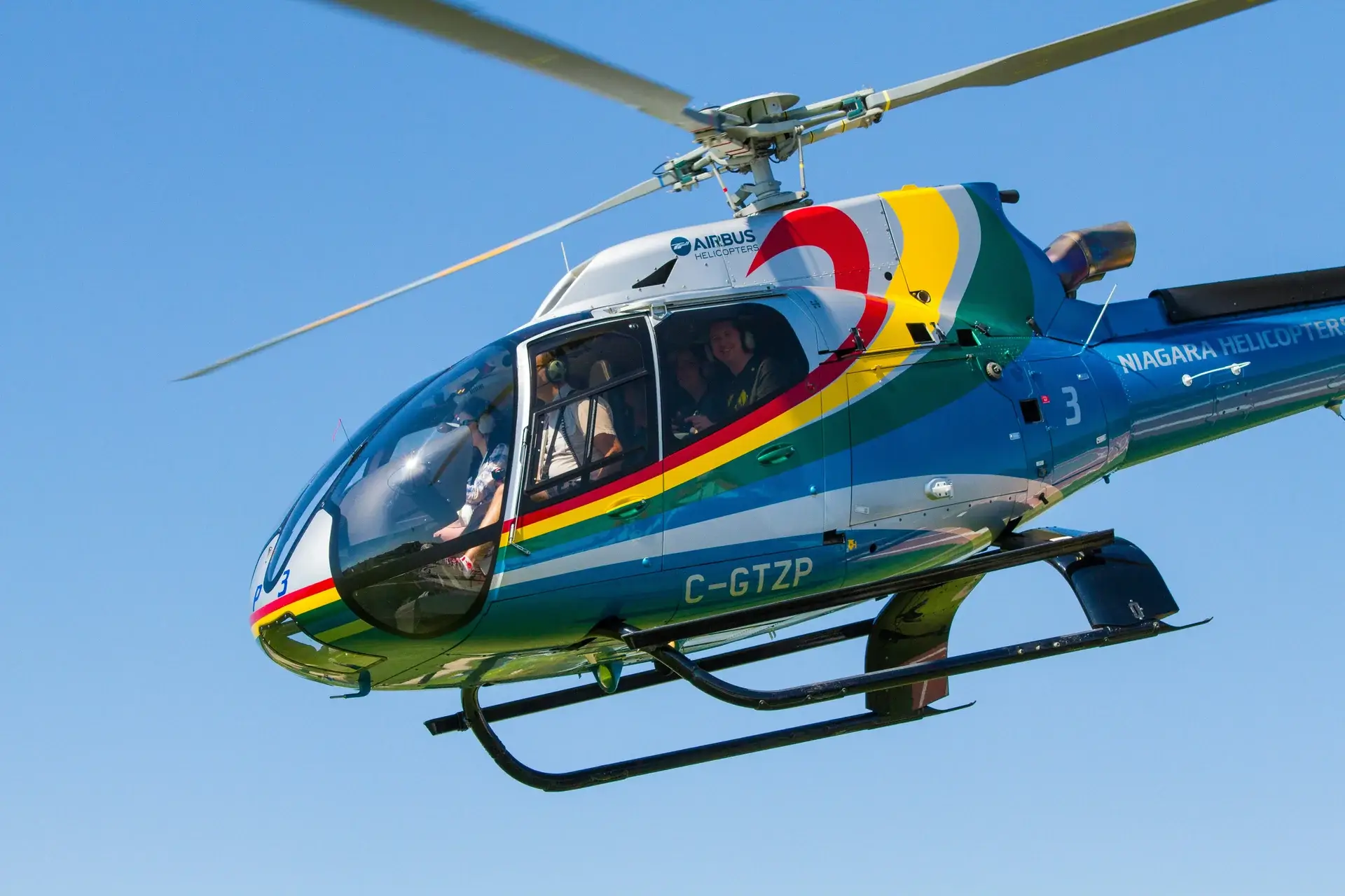 Airbus turbine helicopter in flight